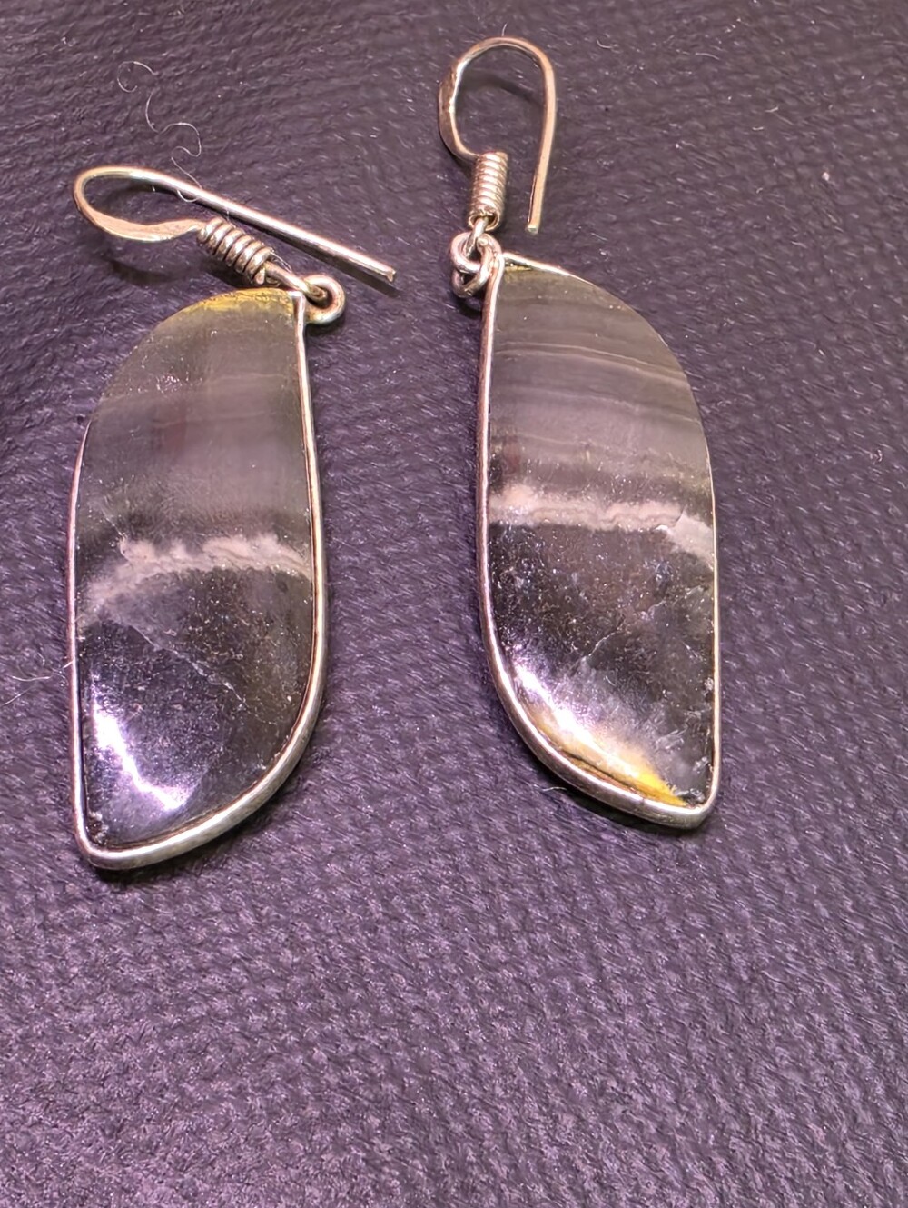 925 Bumblebee Jasper Dangle Earrings Sterling Hooks Artisan Boho